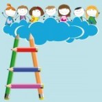 19594707-happy-and-cute-girls-and-boys-in-sky-with-clouds