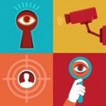 25996761-vector-surveillance-and-control-concepts--trendy-icons-in-flat-style