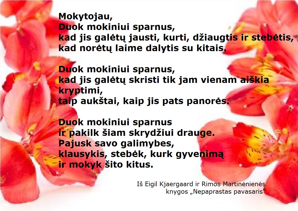 sveikinimas Mokytojų dienos proga 2